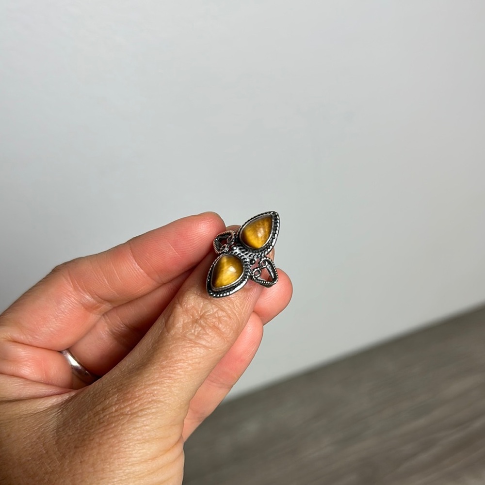Sterling Silver Tigers Eye Ring Size 6